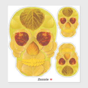 Pegatina Aspen Leaf Skull 1
