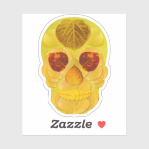 Pegatina Aspen Leaf Skull 1