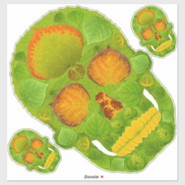 Pegatina Aspen Leaf Skull 10
