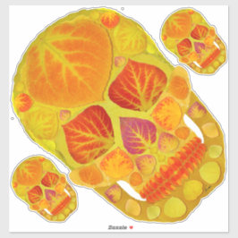 Pegatina Aspen Leaf Skull 13