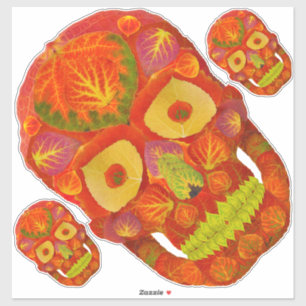 Pegatina Aspen Leaf Skull 16