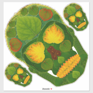 Pegatina Aspen Leaf Skull 9