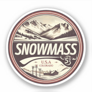 Pegatina Aspen Snowmass   Regalos de esquí y snowboard en C