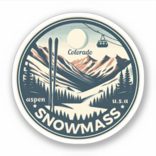 Pegatina Aspen Snowmass Regalos de esquí y snowboard en C