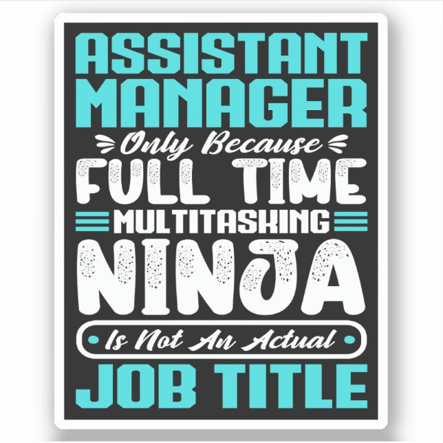 Pegatina Assistant Manager Job Title professional work Gift (Anverso)