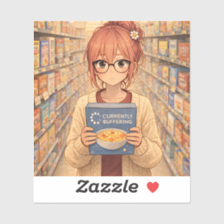 Pegatina Aster™ Currently Buffering Custom-Cut Vinyl Sticke