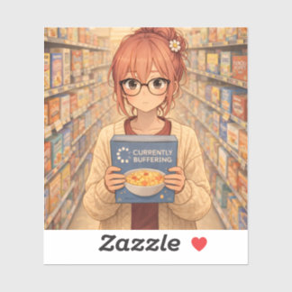 Pegatina Aster™ Currently Buffering Die-Cut Sticker Cute Ae