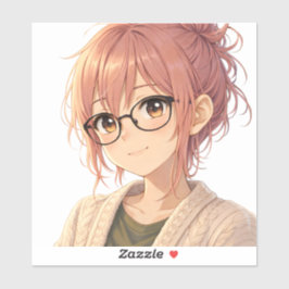 Pegatina Aster™ Cute Aesthetic Girl Custom-Cut Vinyl Sticke