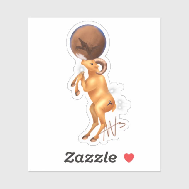 Pegatina Astro Aries Mars Zodiac (Hoja)