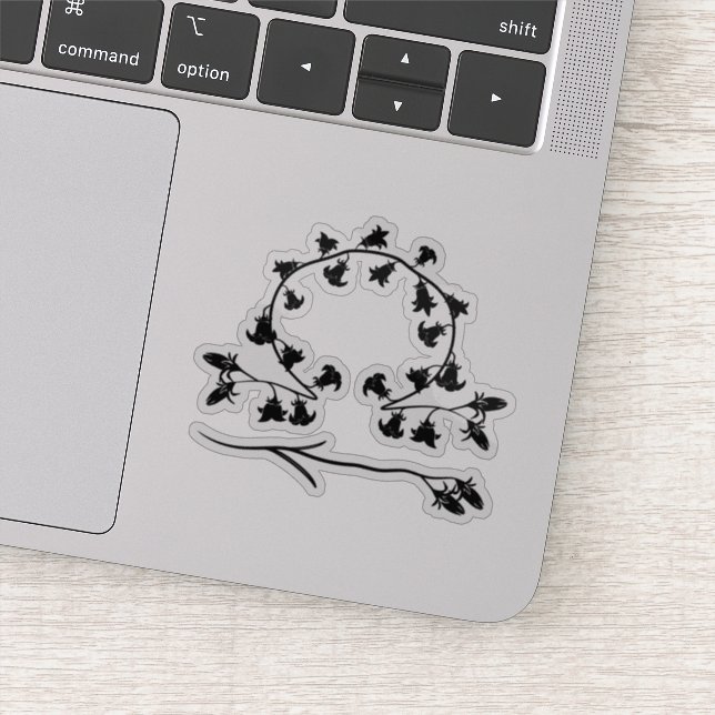 Pegatina astrología Libra floral (Detalle)