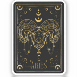 Pegatina Astrológico Zodiac Black & Gold Aries