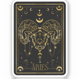 Pegatina Astrológico Zodiac Black & Gold Aries