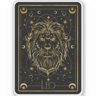 Pegatina Astrológico Zodiac Leo Black & Gold