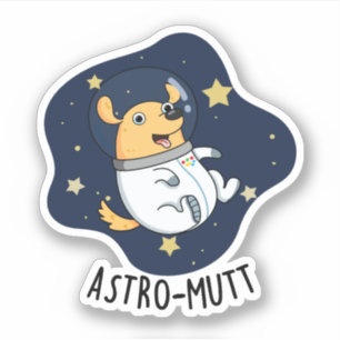 Pegatina Astromutt Funny Dog Astronauta Pun