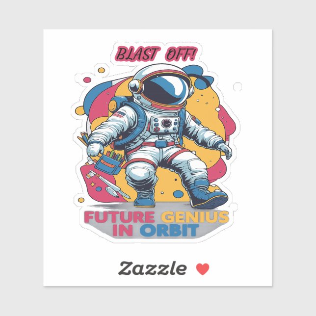 Pegatina Astronaut Back-to-School "Future Genius in Orbit"  (Hoja)