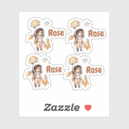 Pegatina Astronauta Cute Space Adventure personalizada