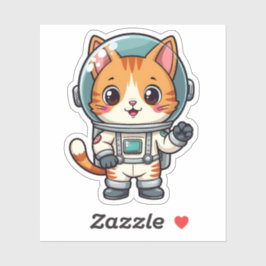 Pegatina Astronauta de un gato Personalizado divertido arte