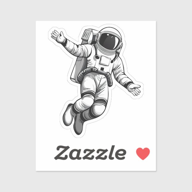 Pegatina Astronauta en el espacio (Hoja)