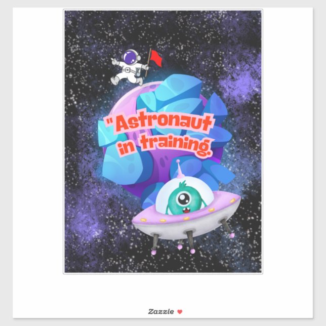 PEGATINA ASTRONAUTA EN FORMACIÓN (Hoja)