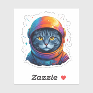 Pegatina Astronauta espacio para gato Gracioso Gato Lover