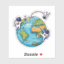 Pegatina Astronautas flotantes