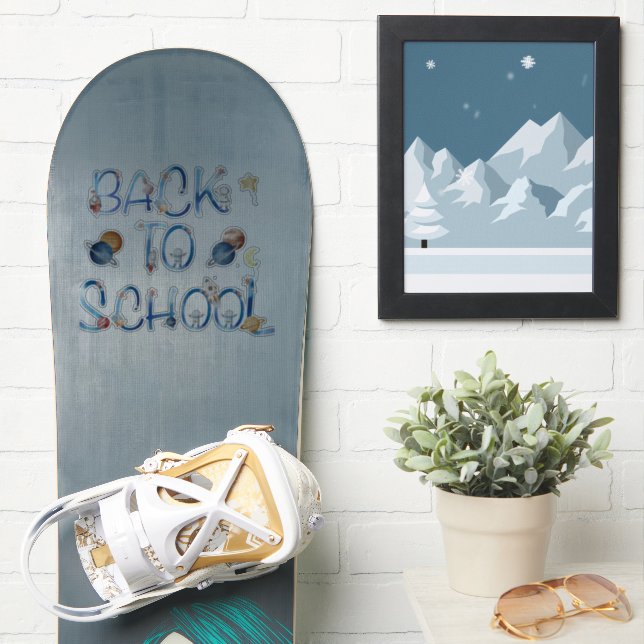 Pegatina Astronautas planean el espacio, de vuelta a la esc (snowboard)