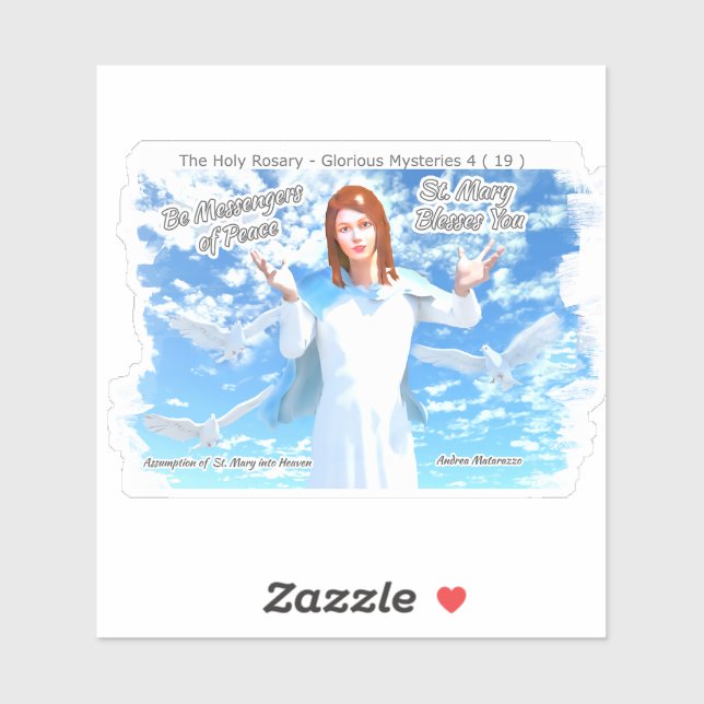 Pegatina Asunción de Santa María al Cielo (Hoja)