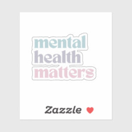 Pegatina Asuntos de salud mental | Cita retro Gris francés