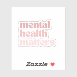 Pegatina Asuntos de salud mental | Cita retro Rosa Claro