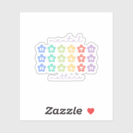 Pegatina Asuntos de salud mental | Flores Retro Peach Candy