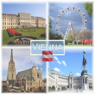 Pegatina AT Vienna - Schloss Schonbrunn - Feria Prater -