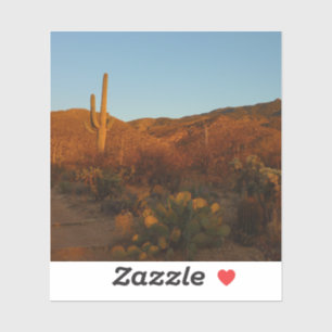 Pegatina Atardecer de Saguaro I Paisaje del desierto de Ari