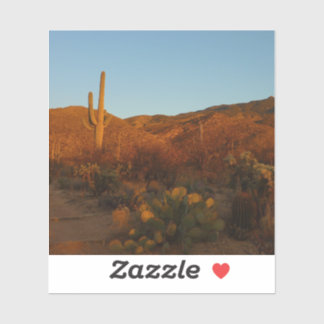 Pegatina Atardecer de Saguaro I Paisaje del desierto de Ari
