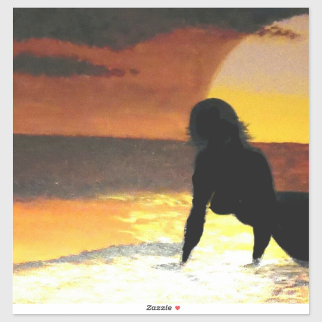 Pegatina Atardecer de sirena #1 (Hoja)