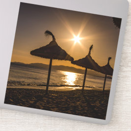 Pegatina Atardecer en la playa, Mallorca, España