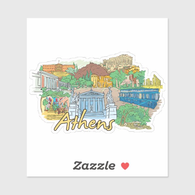 Pegatina Atenas (Hoja)