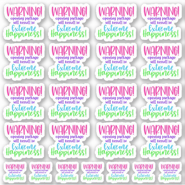 Pegatina ¡Atención! El paquete de apertura resultará en Ext (Anverso)