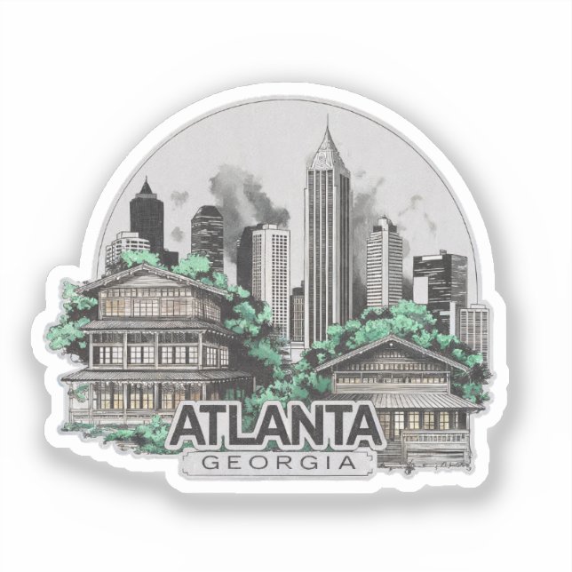 Pegatina Atlanta City Georgia USA (Anverso)