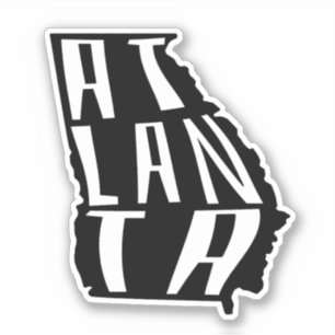 Pegatina Atlanta, Georgia State esquema - Estados Unidos Tr