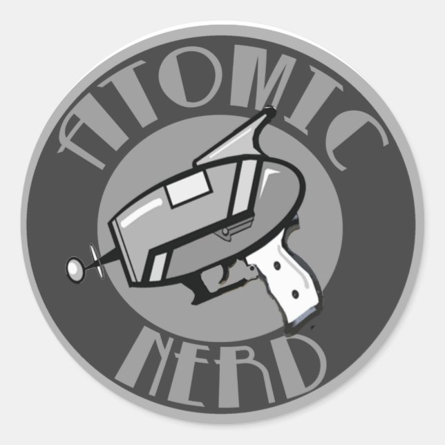 Pegatina atómico del nerd (Anverso)