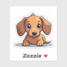 Atractivo grupo Dachshund, ojos marrones grandes, 