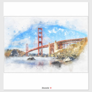 Pegatina Atractivo pastel del puente Golden Gate en San Fra