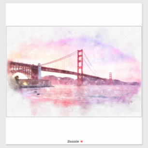 Pegatina Atractivo pastel del puente Golden Gate en San Fra