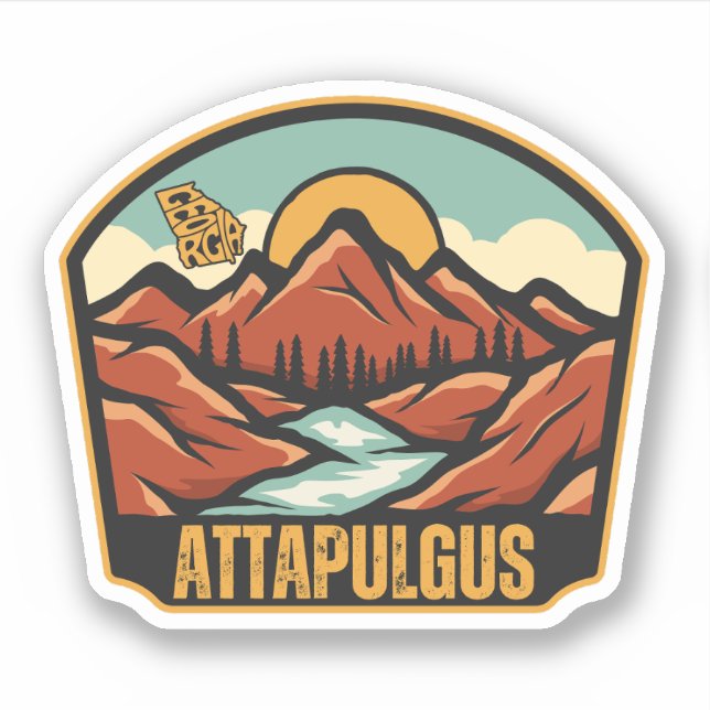 Pegatina Attapulgus, Georgia (Anverso)