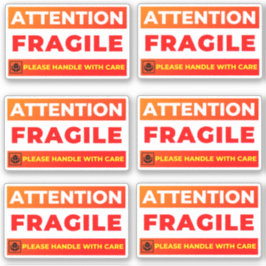 Pegatina Attention Fragile Shipping Stickers (Vinyl Labels)