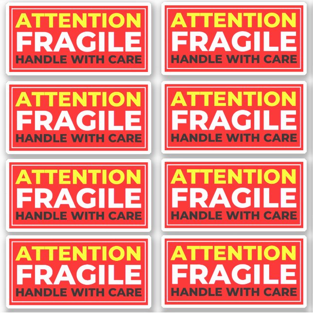 Pegatina Attention Fragile Stickers (Handle with Care) (Anverso)