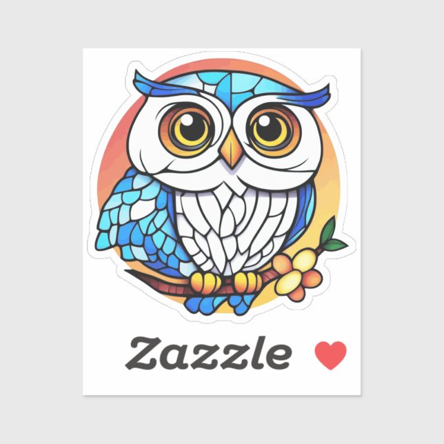 Pegatina attentive owl (Hoja)