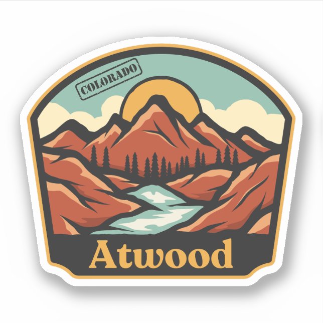 Pegatina Atwood, Colorado (Anverso)