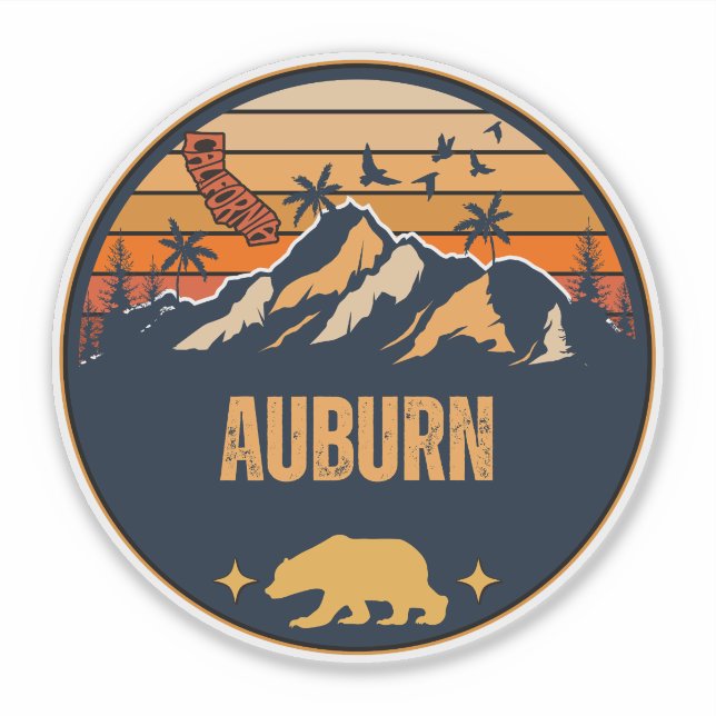 Pegatina Auburn, California (Anverso)