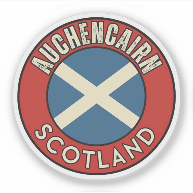 Pegatina Auchencairn, Escocia (Anverso)